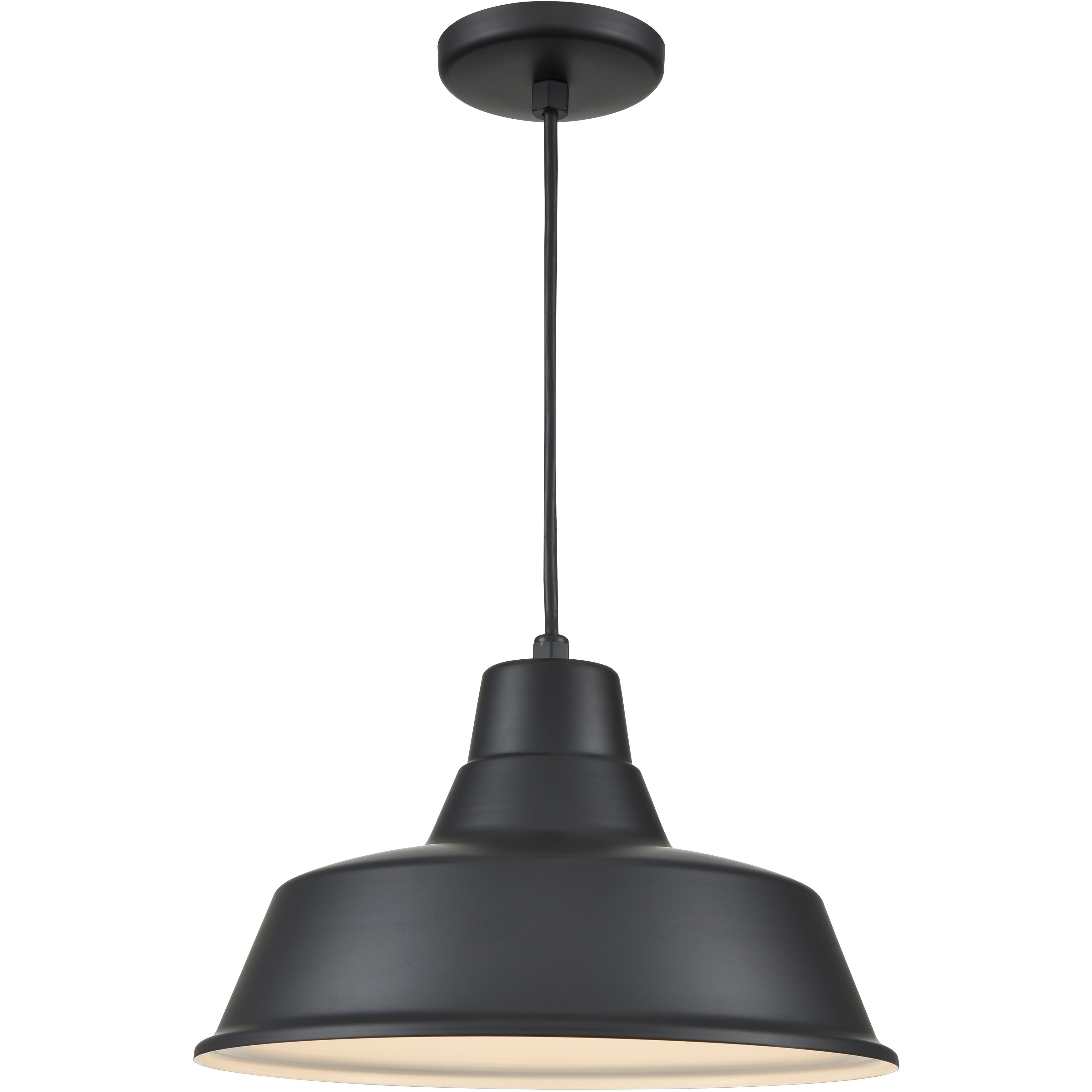 R Series 1 Light 14 inch Satin Black Outdoor Pendant